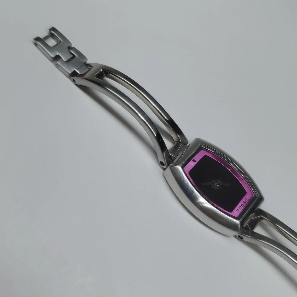 Vintage Fossil Watch ES9768 Big Tic Silver Metal Wristband